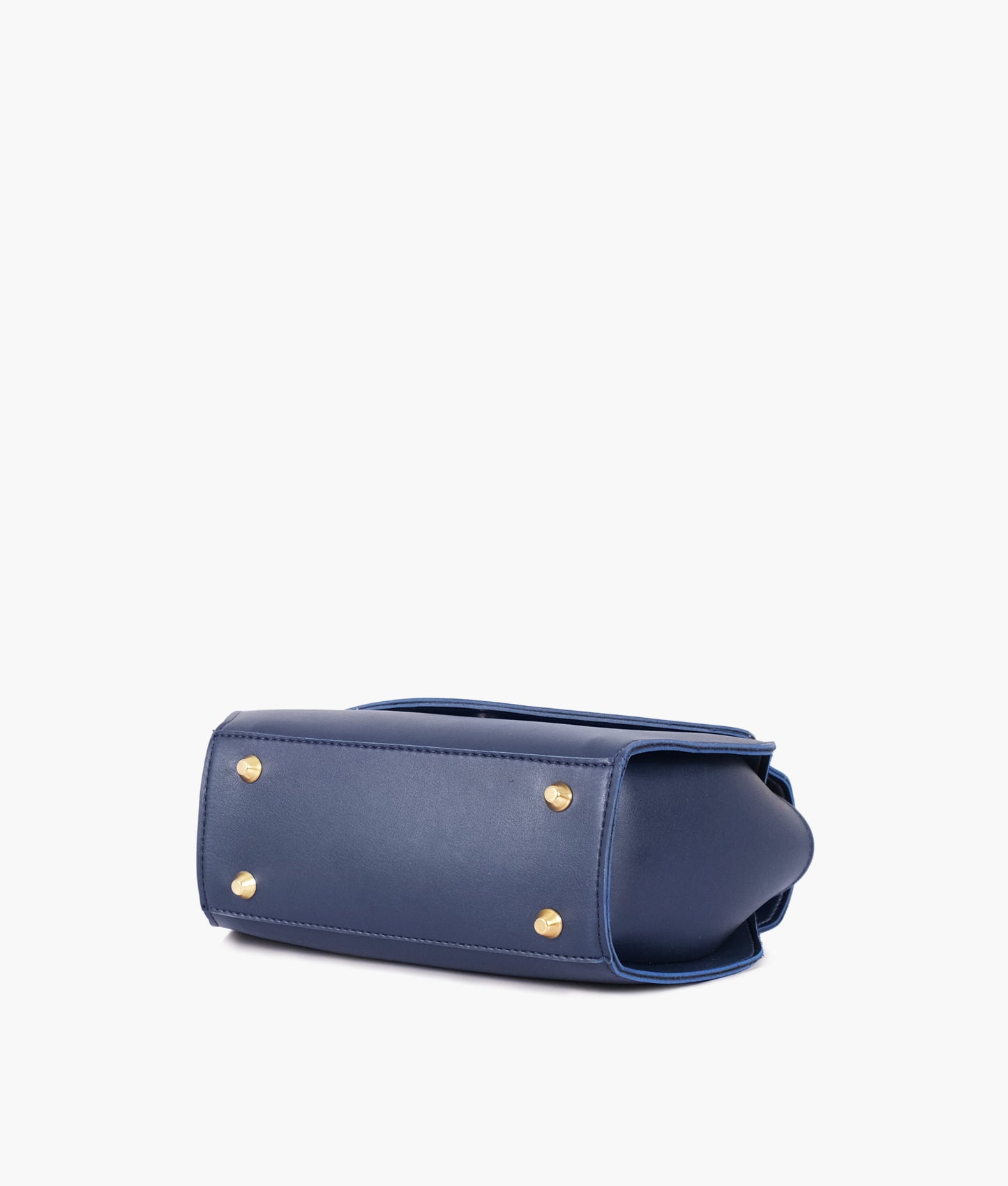 Blue top-handle hexagon bag