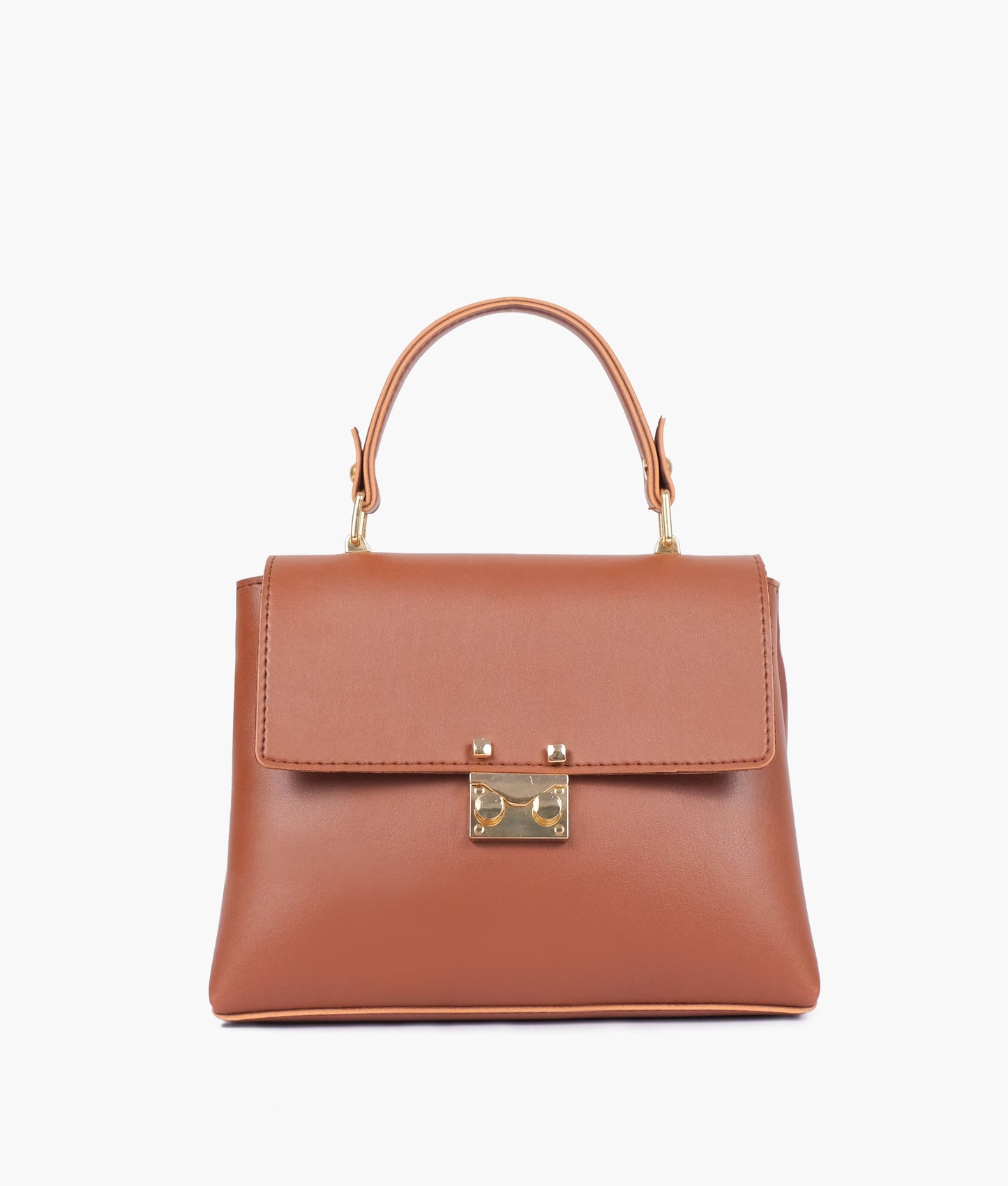 Brown mini top-handle bag